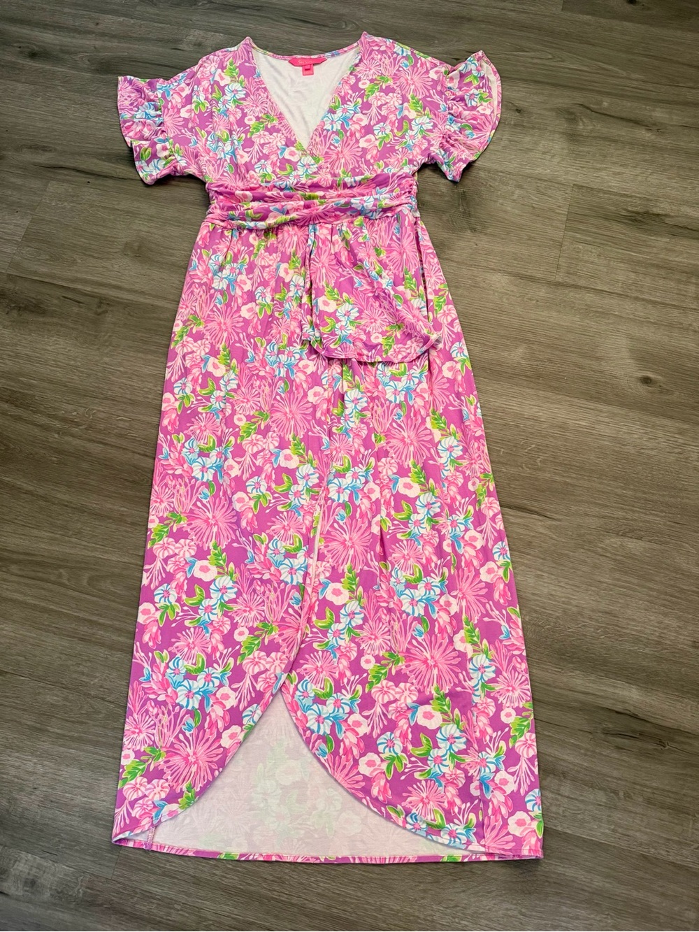 Lilly Pulitzer Pink Multi Floral Scoop Neck Dress SIZE: M - Picture 7 of 14